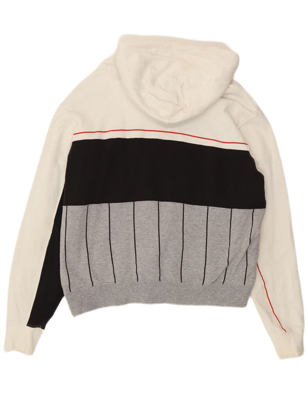 Adidas Dame Hoodie Jumper UK 16 Stor Flerfarvet Colourblock Bomuld