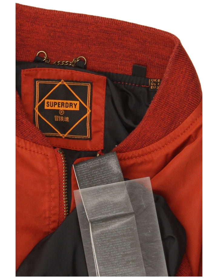 Superdry Oversized bomberjakke til kvinder UK 8 Lille rød nylon