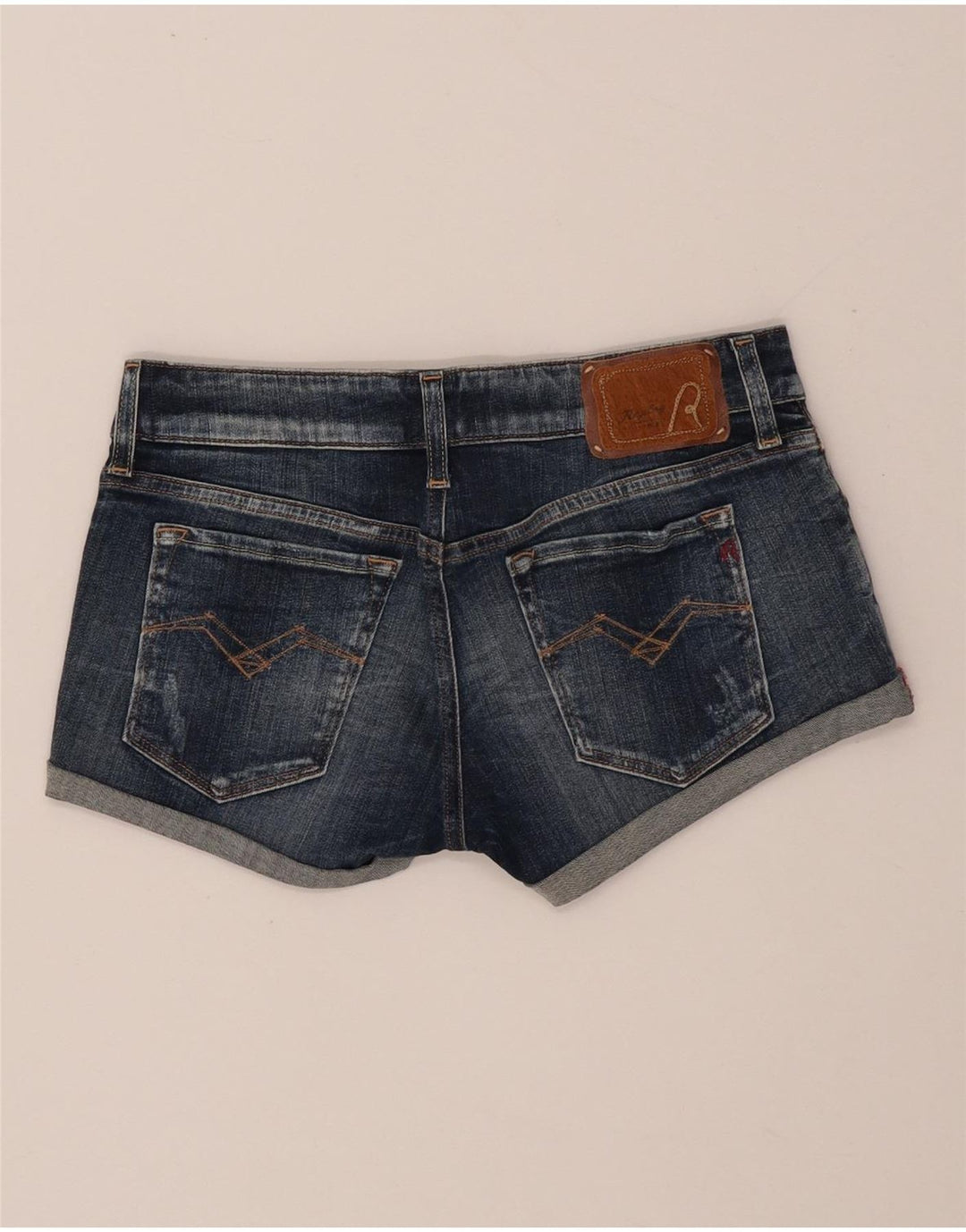 REPLAY Dame Denim Shorts W26 Small Blue Cotton