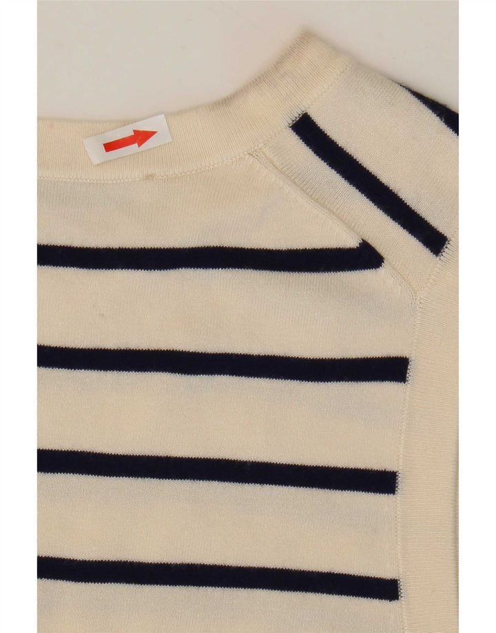 Zara Dame Vest Tank Top UK 12 Medium Off White Stribet