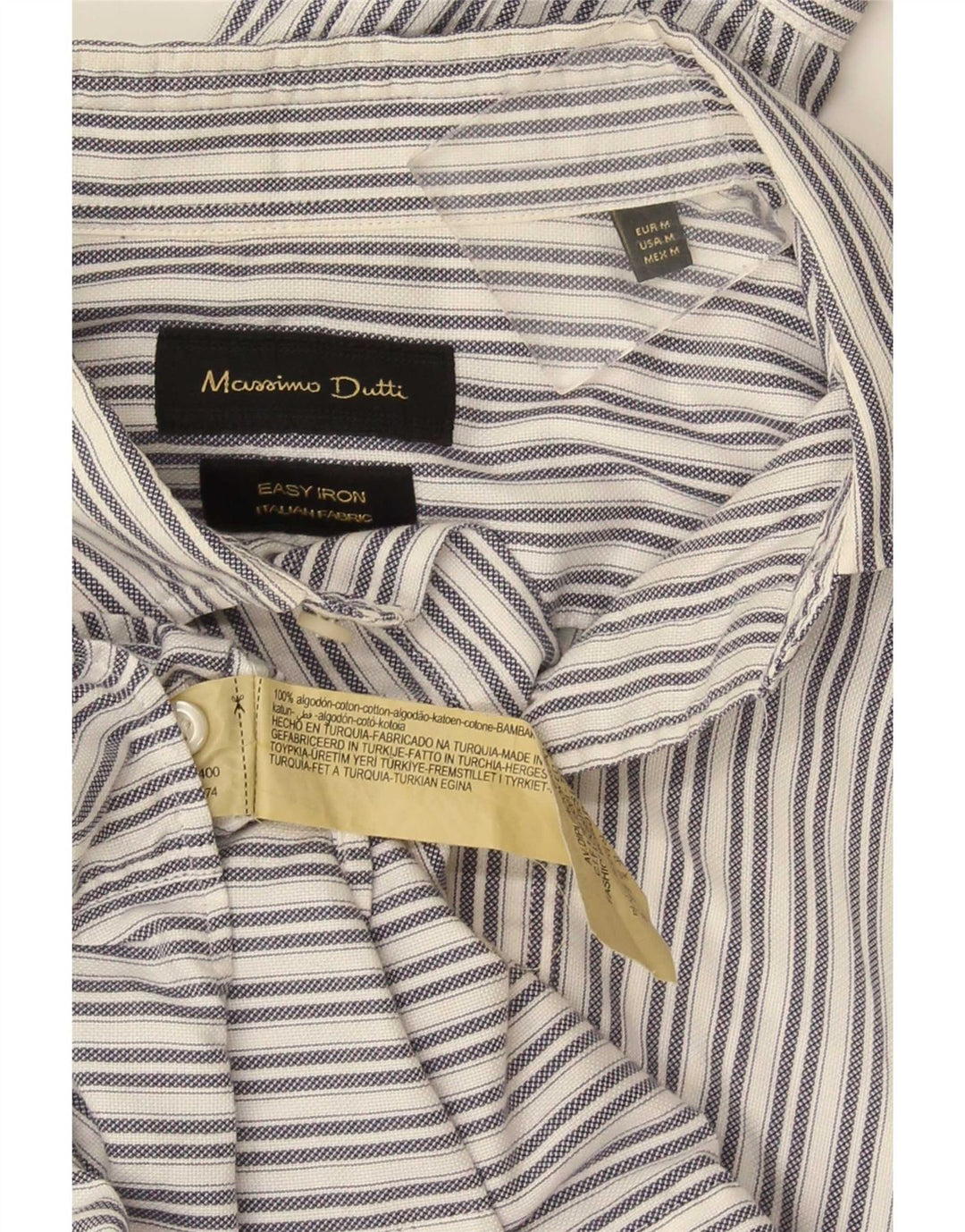 Massimo Dutti Herreskjorte Medium hvid stribet bomuld