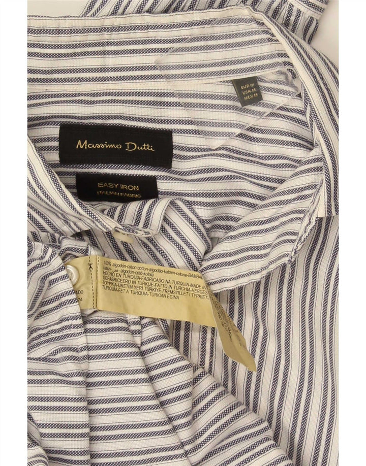 Massimo Dutti Herreskjorte Medium hvid stribet bomuld