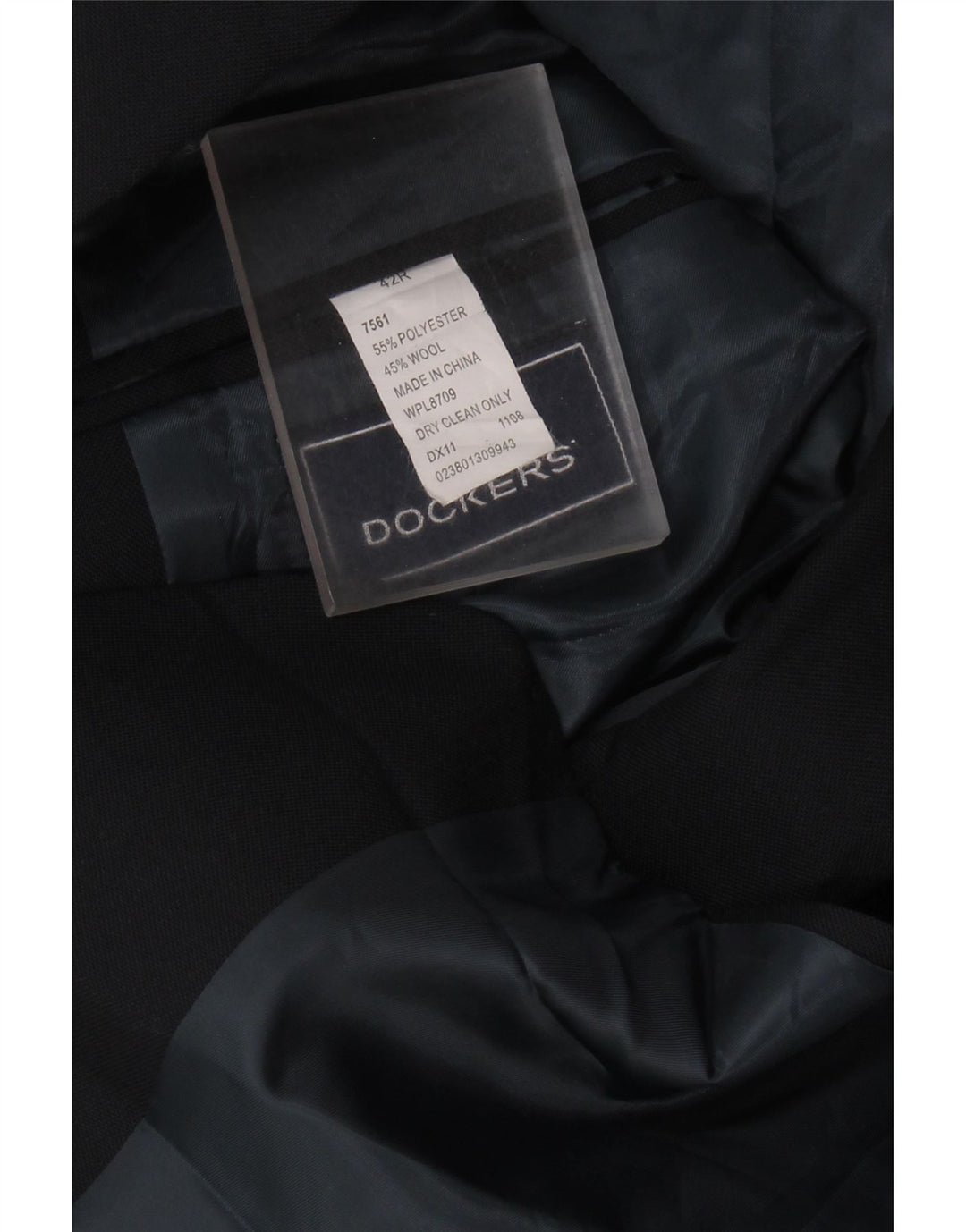 DOCKERS Herre 2-knaps blazerjakke UK 42 XL Sort Polyester