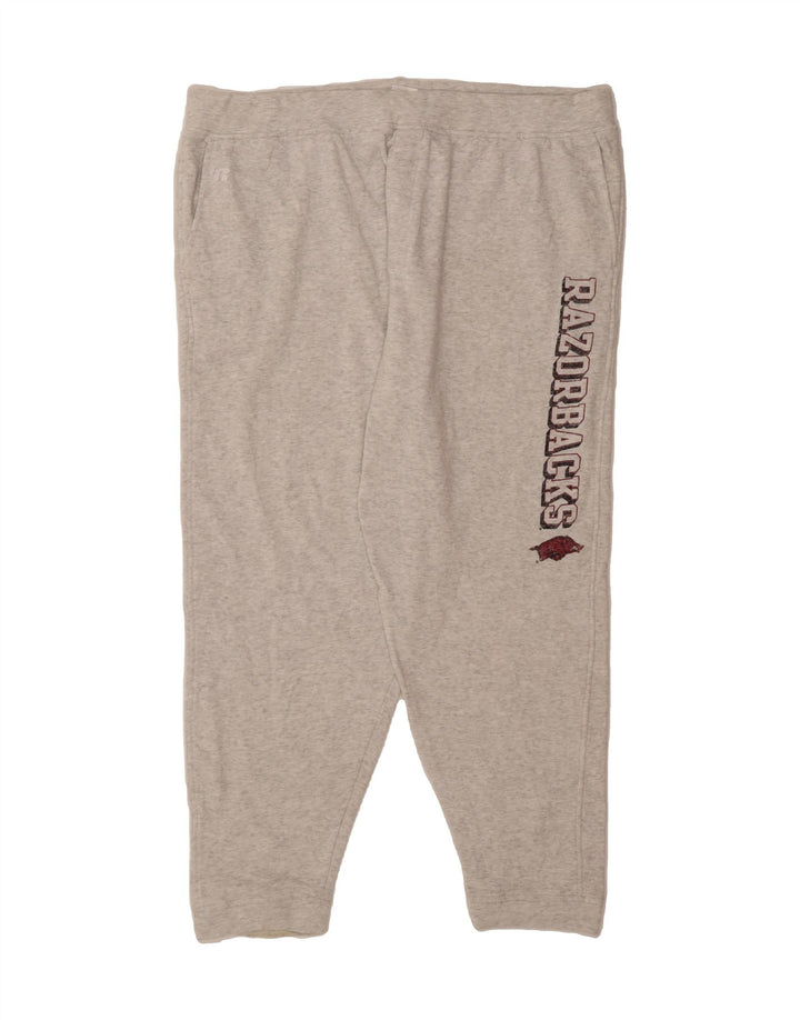 RUSSELL ATHLETIC Mens Arkansas Razorbacks Tracksuit Trousers 3XL Grey Vintage Russell Athletic and Second-Hand Russell Athletic from Messina Hembry 