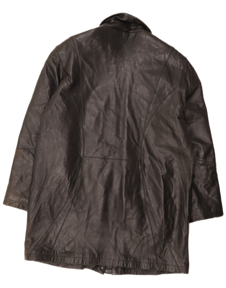 Rino & Pelle Dame Oversized Læderfrakke IT 44 Medium Sort