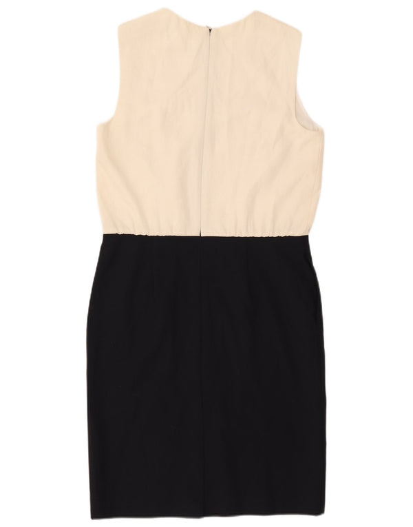 HUGO BOSS Dame Ærmeløs Skede Kjole UK 10 Small Navy Blue Colourblock