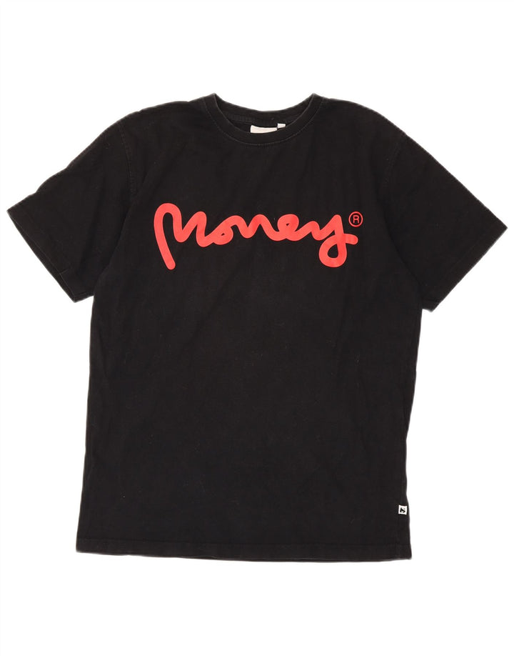 Money Herre Grafisk T-Shirt Top Medium Sort Bomuld