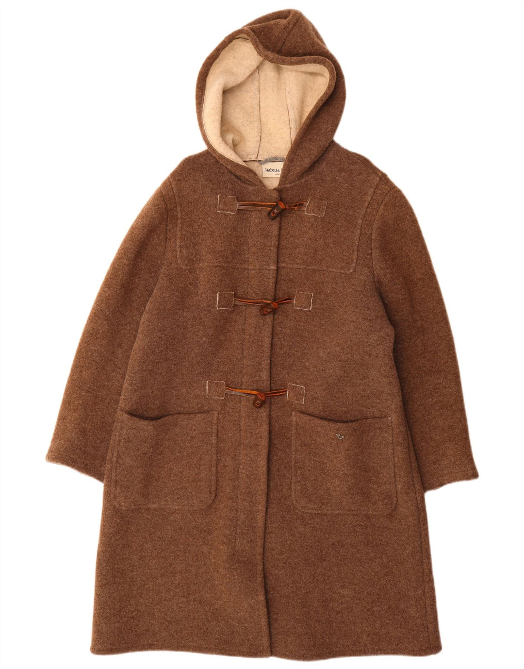 Isabella G Dame Hooded Duffel Coat UK 14 Medium Brown New Wool