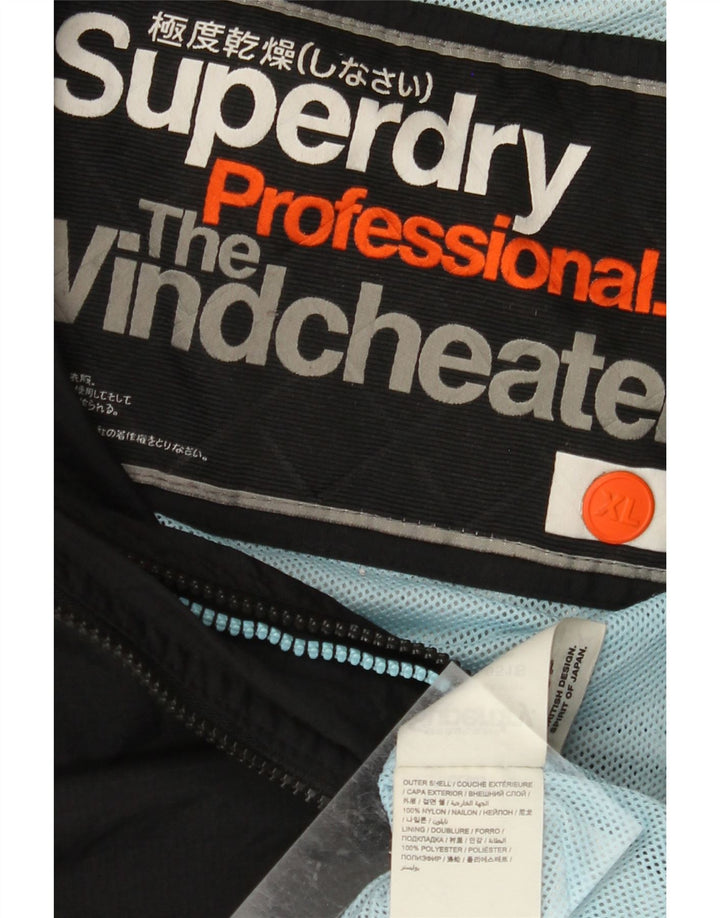 Superdry Womens The Windcheater Regnjakke med hætte UK 18 XL sort nylon