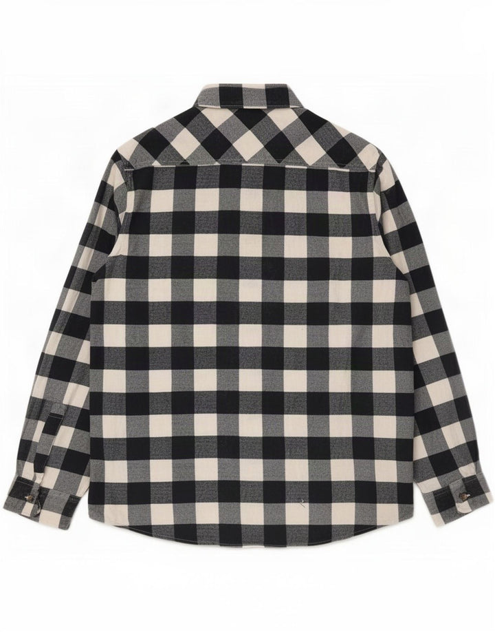 Identisk flannelskjorte til mænd Large Navy Blue Gingham Cotton
