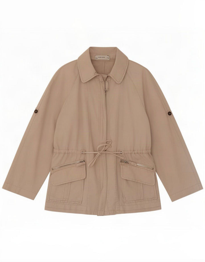 Zara Womens Utility Jacket UK 12 Medium Beige