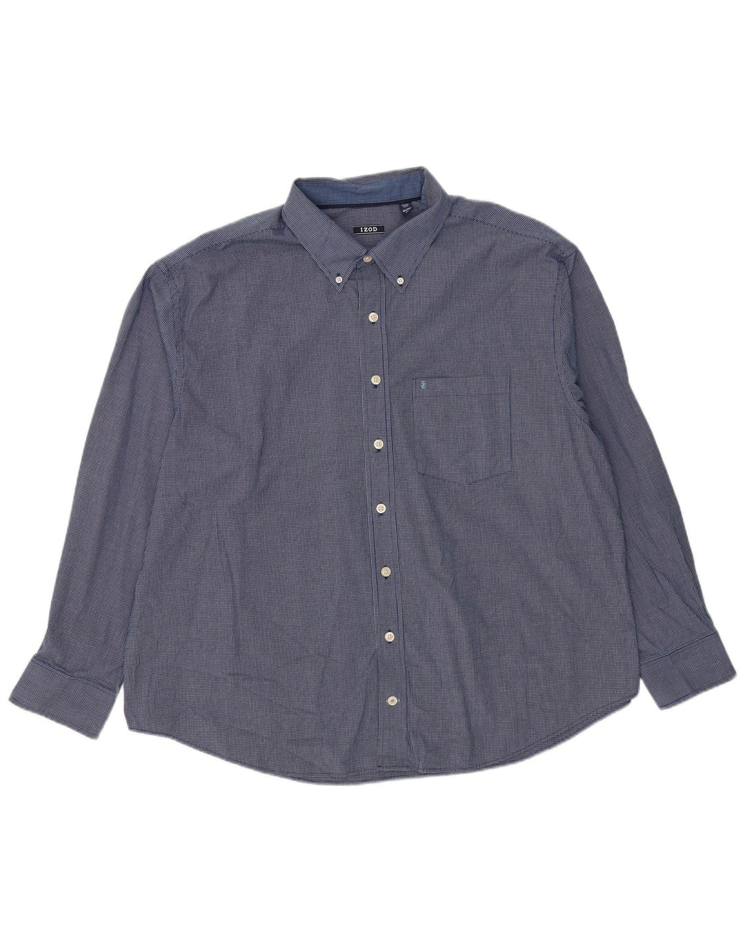 Izod Herre Loose Fit skjorte 2XL blå ternet bomuld Classic