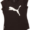 PUMA Womens Graphic T-Shirt Top UK 12 Medium Black Polyester