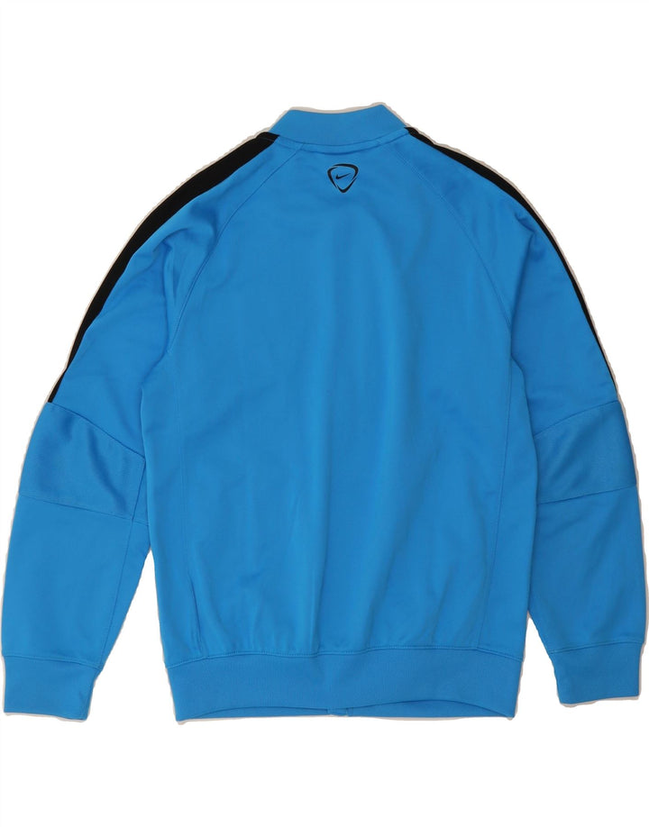 NIKE Boys Dri Fit Tracksuit Top Jacket 10-11 Years Medium Blue Colourblock Vintage Nike and Second-Hand Nike from Messina Hembry 