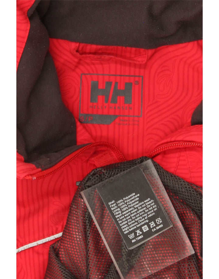 Helly Hansen Regnjakke med hætte til mænd UK 36 Lille rød polyamid