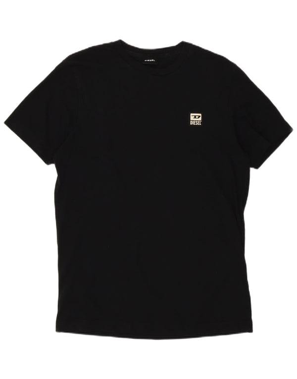 Diesel T-Shirt Top UK 12 Medium Sort Bomuld