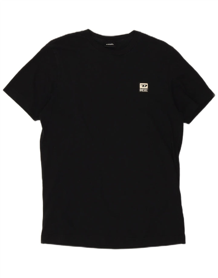 Diesel T-Shirt Top UK 12 Medium Sort Bomuld