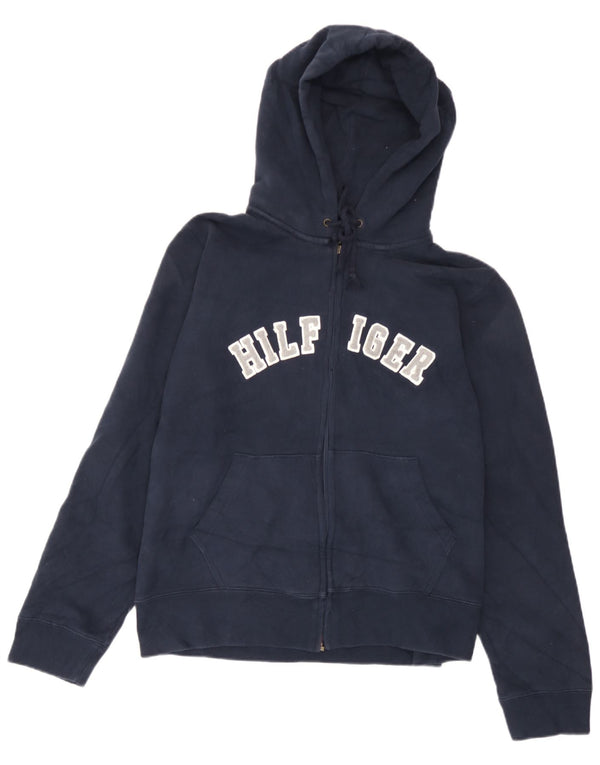 Tommy Hilfiger Dame Grafisk Hættetrøje Sweater UK 16 Large Navy Blue