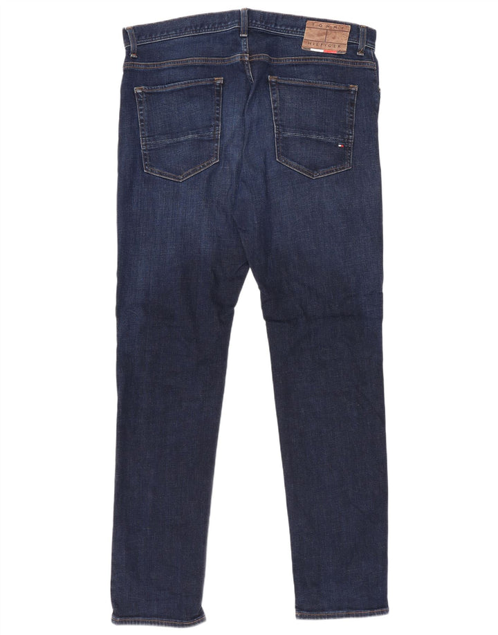 Tommy Hilfiger Herre Slim Jeans W36 L32 Marineblå Bomuld