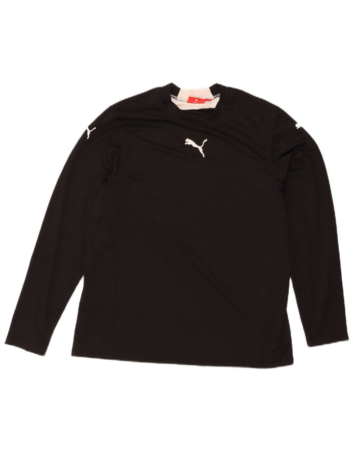 PUMA Womens Top Long Sleeve UK 16 Large Black Colourblock Polyester