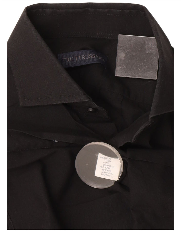 Trussardi Herreskjorte Str. 39 15 1/2 Medium Sort Bomuld