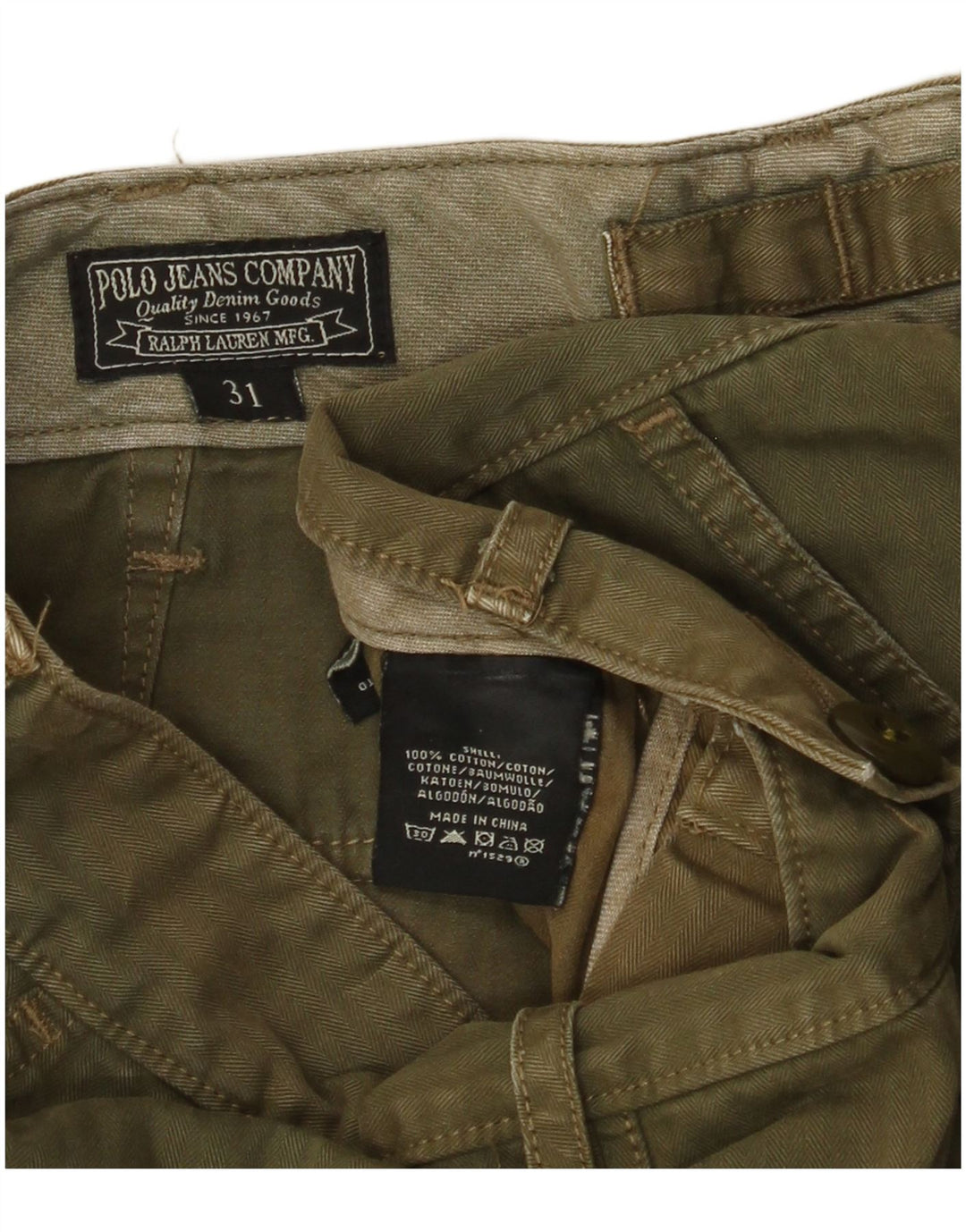 RALPH LAUREN Grafiske Chino-shorts til mænd W31 Medium Khaki Bomuld