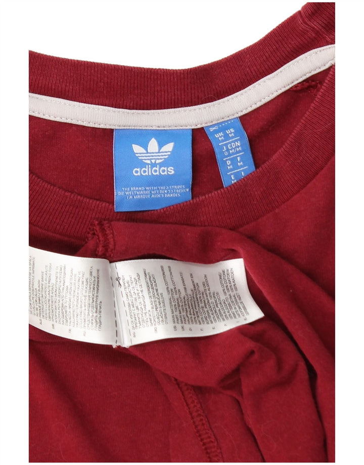 Adidas Herre T-Shirt Top Medium Bourgogne Bomuld