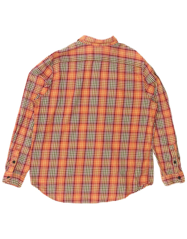 EDDIE BAUER Herre Classic Fit Flanellskjorte 2XL Orange Ternet Bomuld