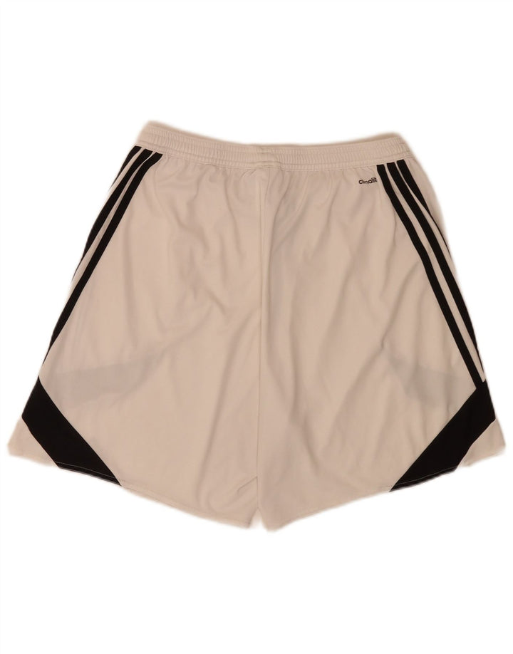 Adidas Herre Climalite Sportshorts Large White Colourblock Polyester