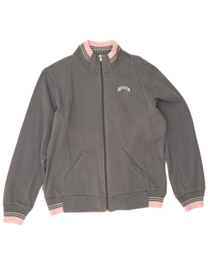 Champion Womens træningsdragt Topjakke UK 14 Medium Grey Colourblock Bomuld