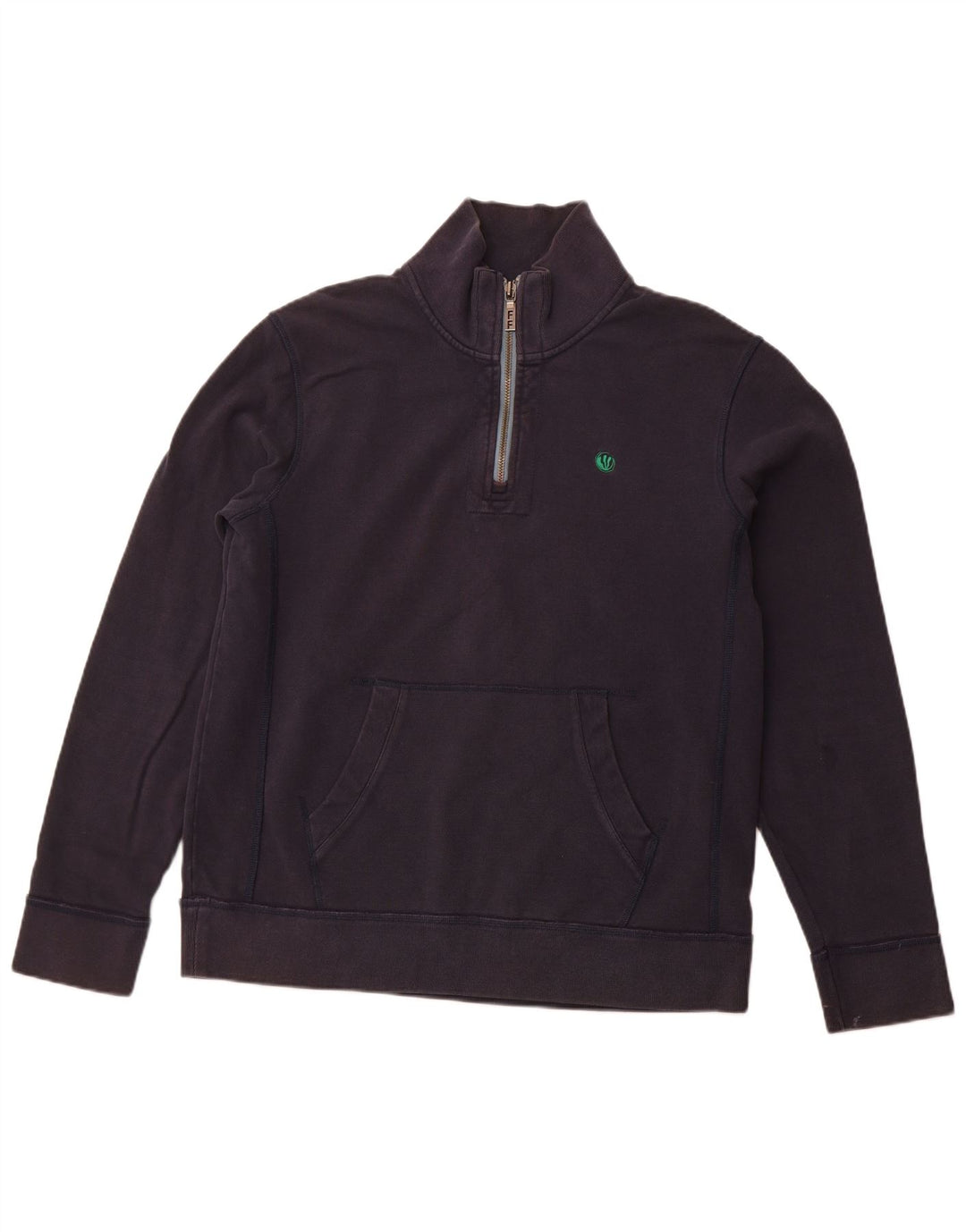 FAT FACE Herre lynlås-hals sweatshirt jumper stor marineblå bomuld