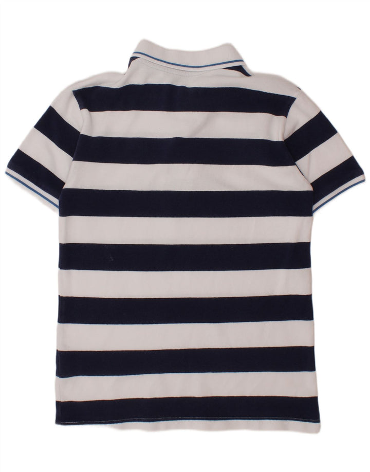 BENETTON drenge poloshirt 10-11 år XL marineblå stribet bomuld