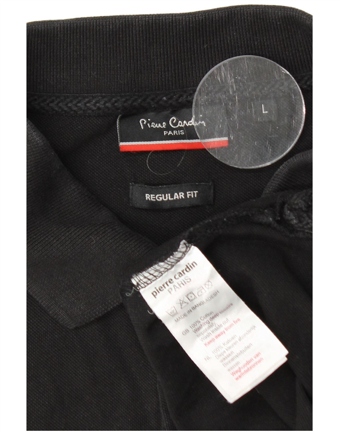 PIERRE CARDIN Herre Regular Fit Polo Shirt Stor Sort Bomuld