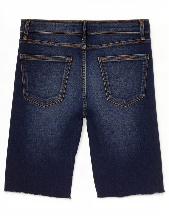 Zara Dame Denim Shorts EU 38 Small W28 Navy Blue