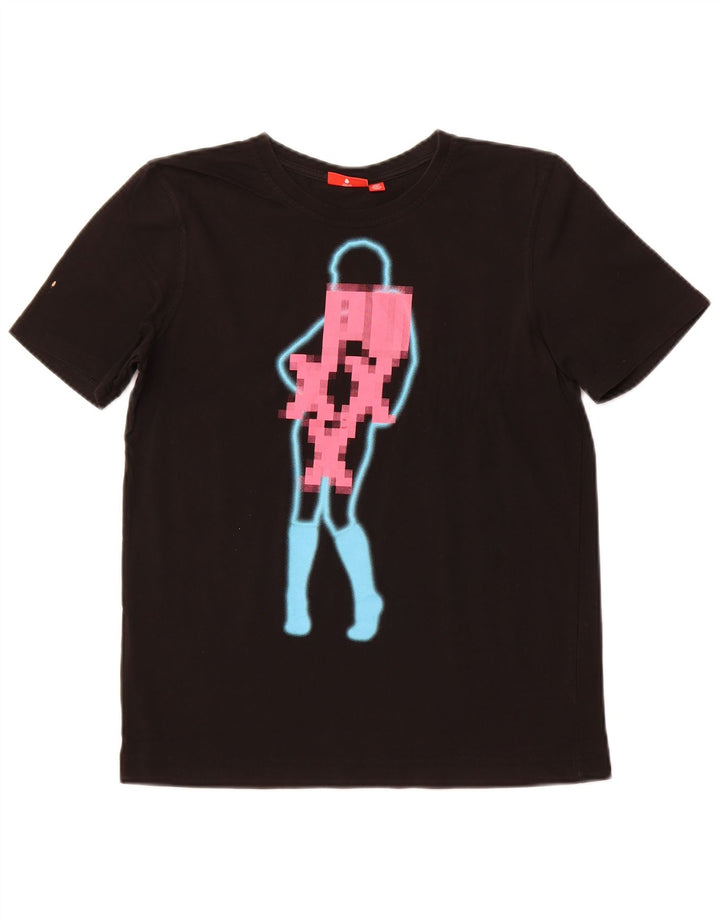 PUMA Grafisk T-shirt top til kvinder DK 10 Lille sort bomuld