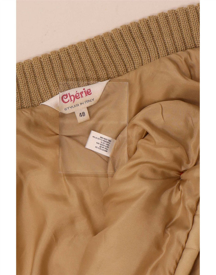 cherie Bomberjakke til kvinder IT 48 XL Beige Silke
