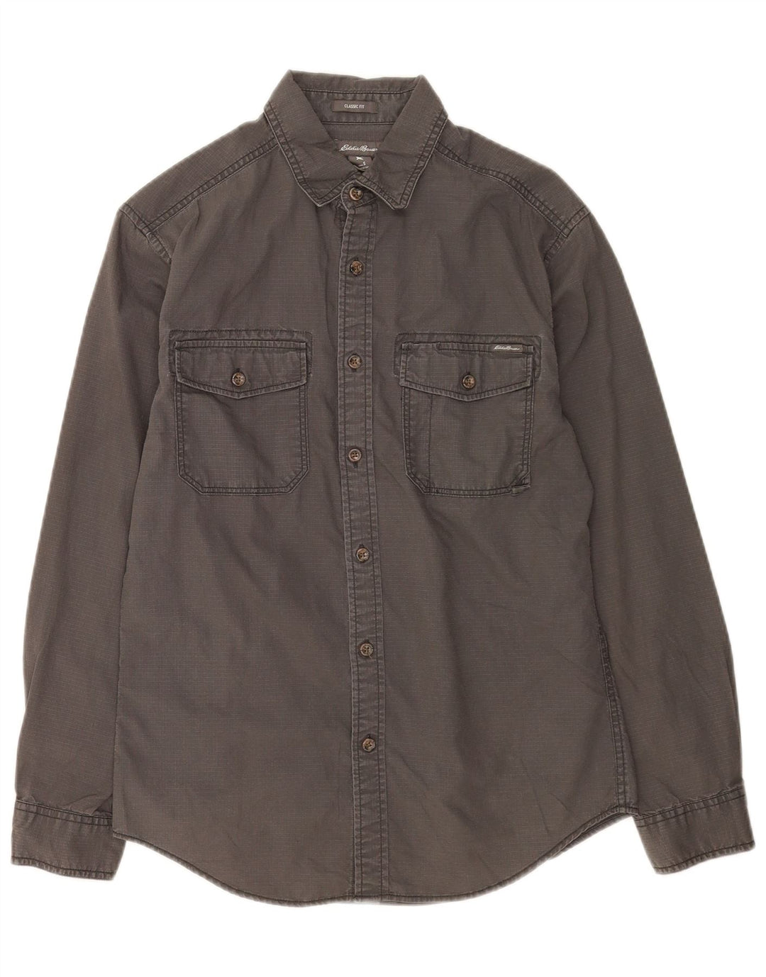 Eddie Bauer Herre Classic Fit skjorte lille grå bomuld