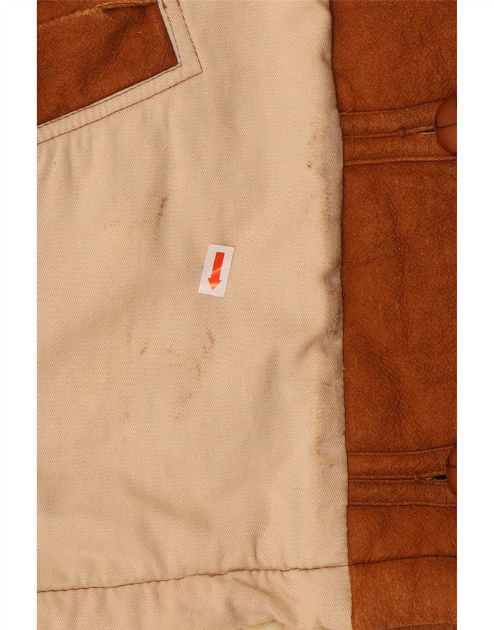 Vintage Dame Oversized Sherpa Jacket UK 18 XL Beige Fair Isle Polyester
