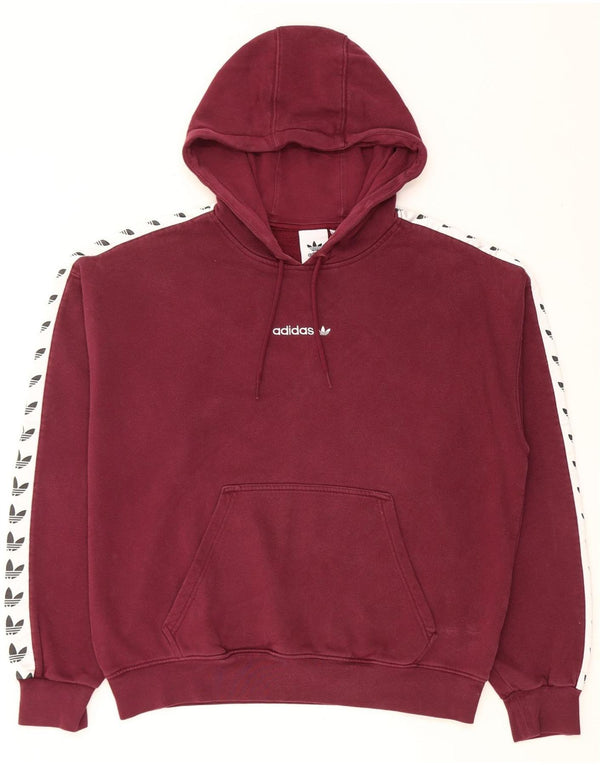 Adidas Grafisk hættetrøje til mænd Large Burgundy Colourblock Bomuld