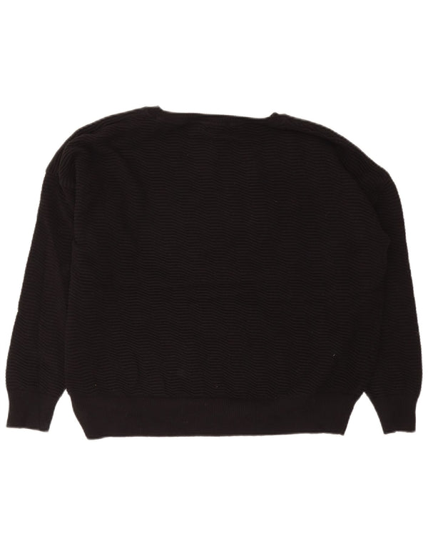 French Connection Womens Crop Boat Neck Jumper Sweater UK 10 Small Black