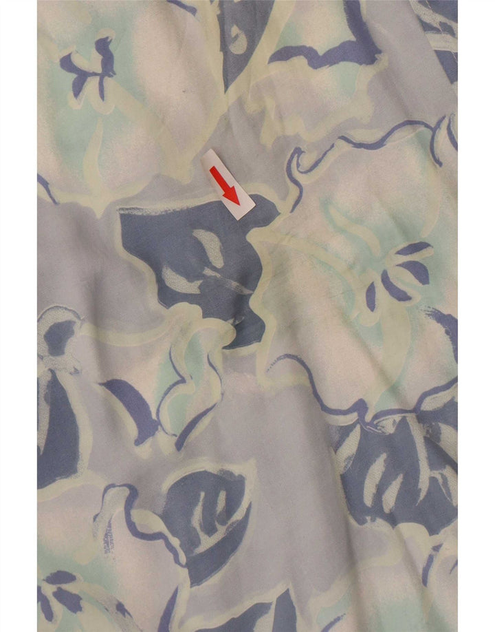 Vintage kortærmet herreskjorte Large Blue Floral