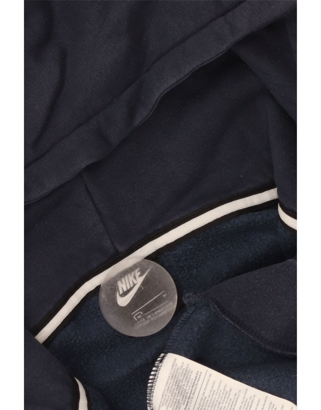 Nike Herre grafisk hættetrøje med lynlås-hals mellem marineblå farveblok