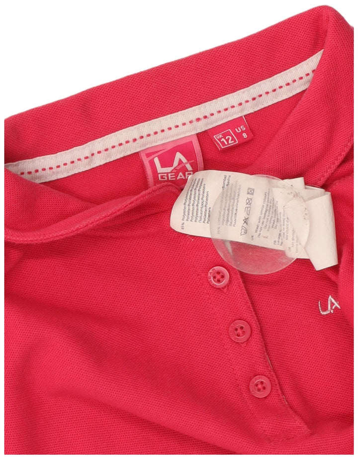 LA GEAR Dame poloshirt UK 12 Medium Pink Polyester