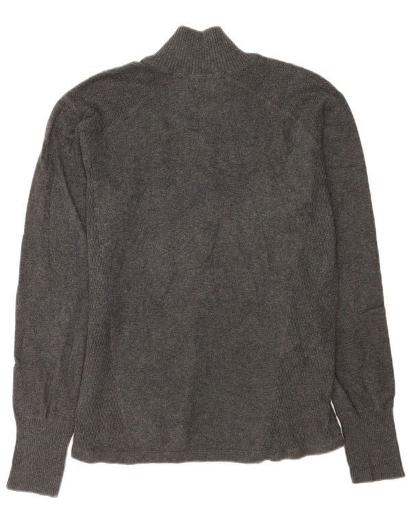 Eddie Bauer Dame sweater med lynlås-hals UK 18 XL Grå Bomuld
