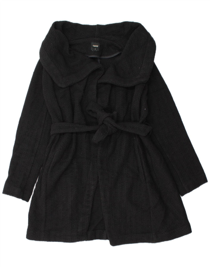 Oasis Womens Longline Cardigan Sweater UK 12 Medium Black Wool