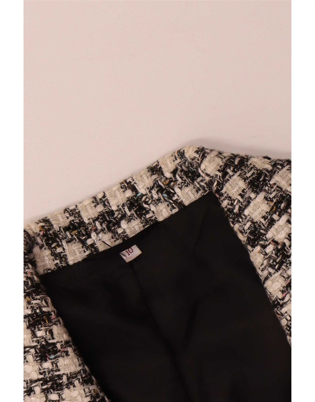 Vintage Dame 3-knaps Blazer Jacket UK 10 Small Black Houndstooth