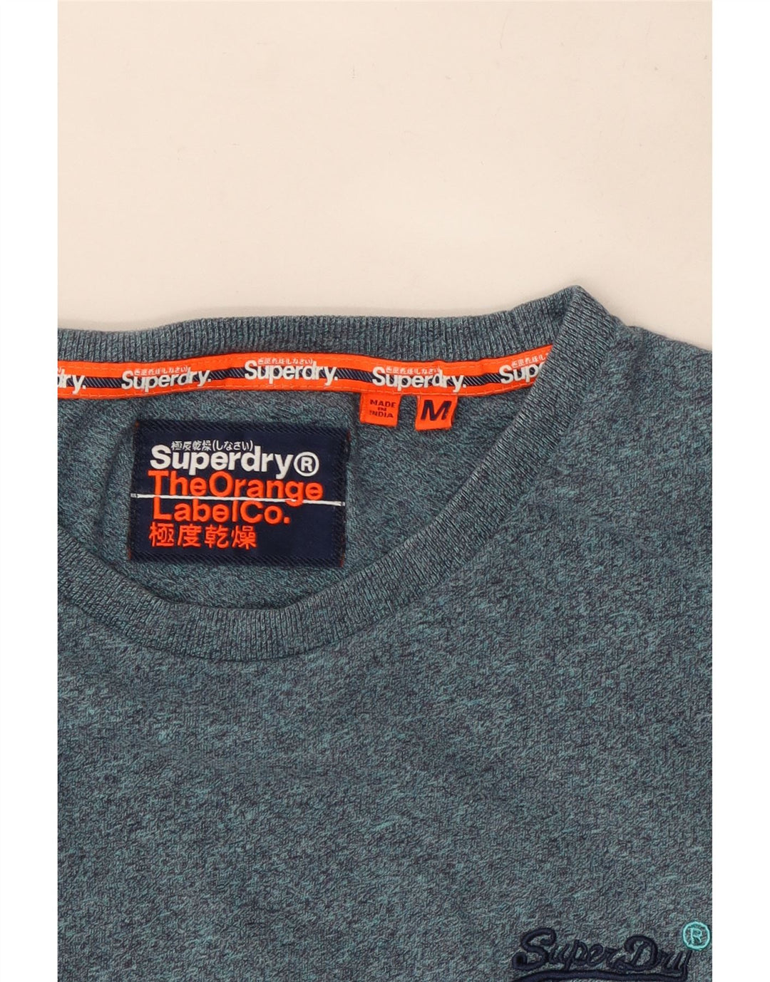 Superdry T-shirt top mellemblå bomuld til mænd