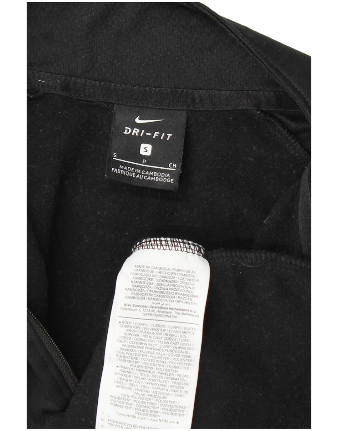 Nike Herre Dri Fit Grafisk Pullover med lynlås-hals Træningsdragt Top Lille Sort