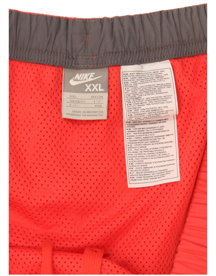 NIKE Mens Sport Shorts 2XL  Orange Colourblock Polyester