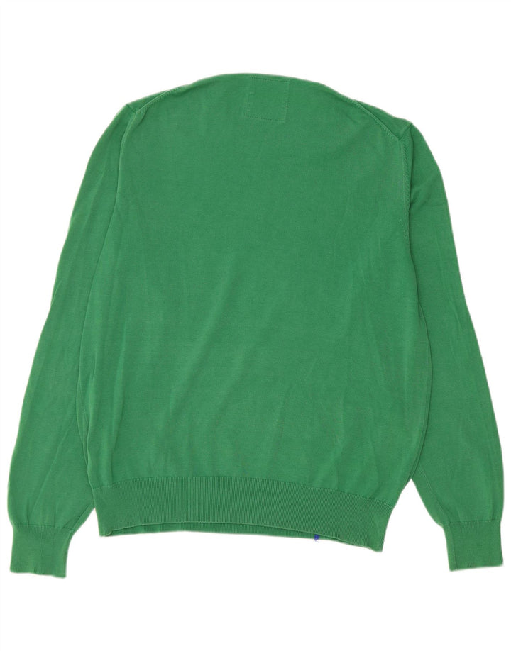 Sun68 Herre Crew Neck Jumper Sweater Stor grøn bomuld